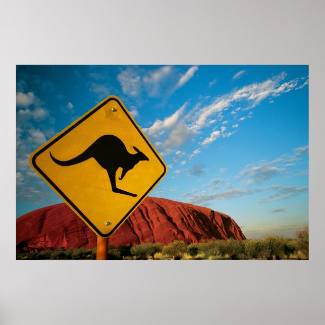 ayers rock kangaroo sign poster (Vorne)