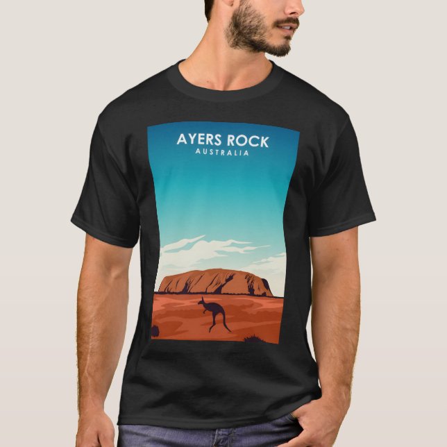 Ayers Rock Uluru Australia Reisenposter T-Shirt (Vorderseite)