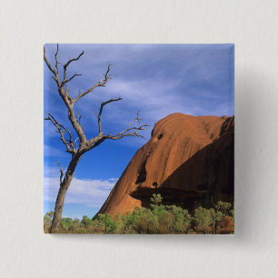 Ayers Rock Uluru im Outback Australien Button