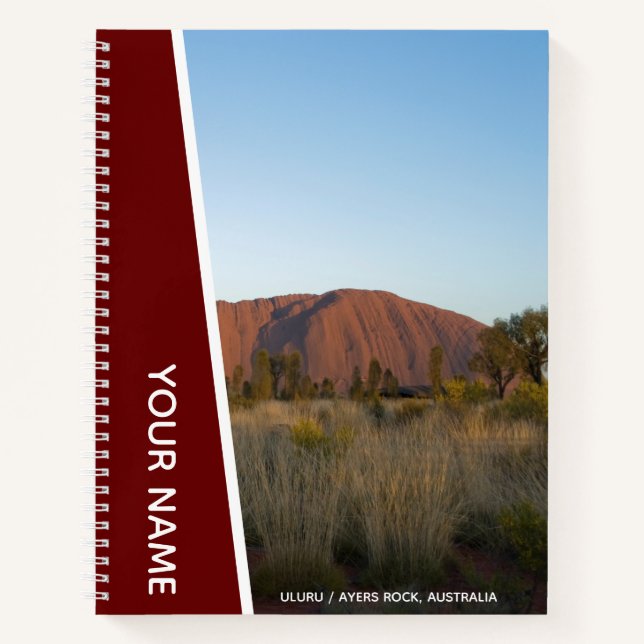 Ayers Rock, Uluru, Outback Australia, Dark Red Notizbuch (Vorderseite)