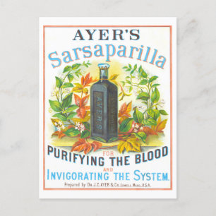 Ayer's Sarsaparilla Vintag Medicine Advertisement Postkarte