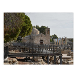 Ayia Kyriaki Kirche und Ruinen Paphos, Zypern Poster