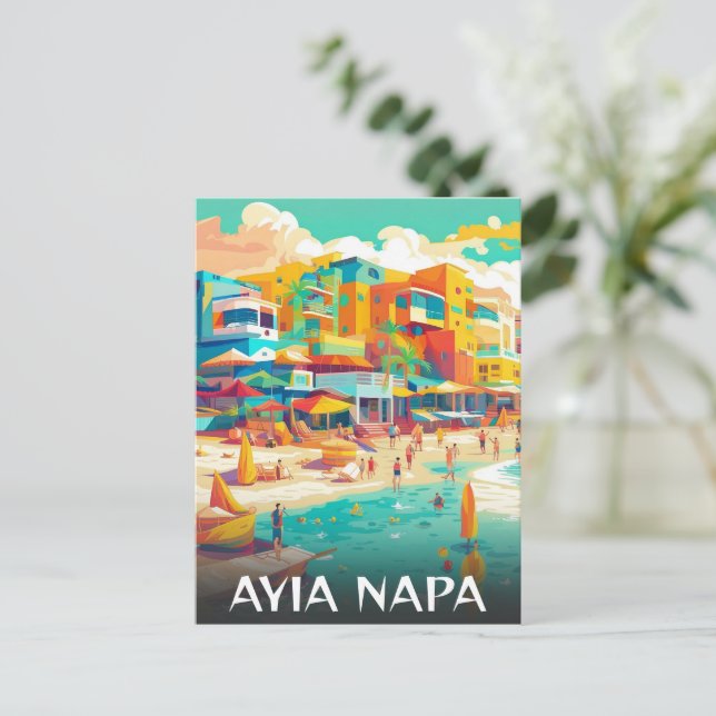 Ayia Napa Touristenort Zypern Feiertagspostkarte (Stehend Vorderseite)