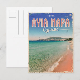 Ayia Napa Zypern, weißer Strand Mittelmeer Geschen Postkarte