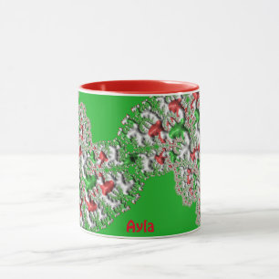 AYLA ~ GLANZVOLLES 3D Weihnachten Rot Weiß Grün Tasse