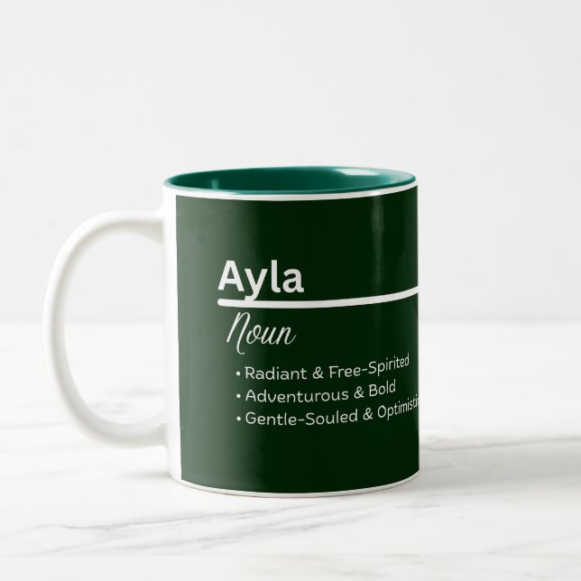 Ayla Personalized Name Coffee Mug Zweifarbige Tasse (Links)