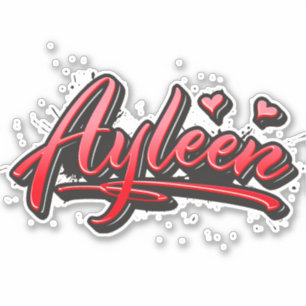 Ayleen red Heart Graffiti Aufkleber Sticker