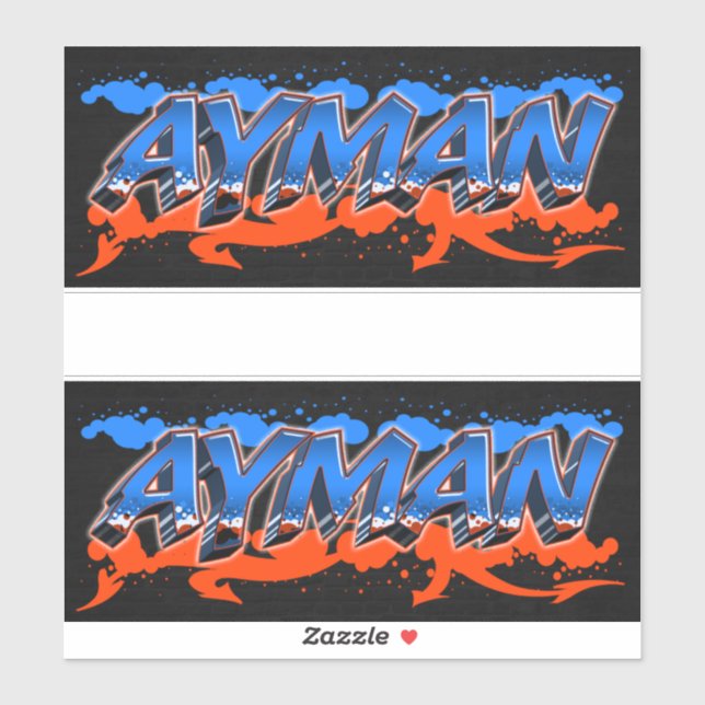 Ayman Vorname Name Graffiti Aufkleber Sticker (Blatt)