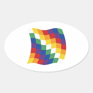 Aymara-Flag-Aufkleber Ovaler Aufkleber