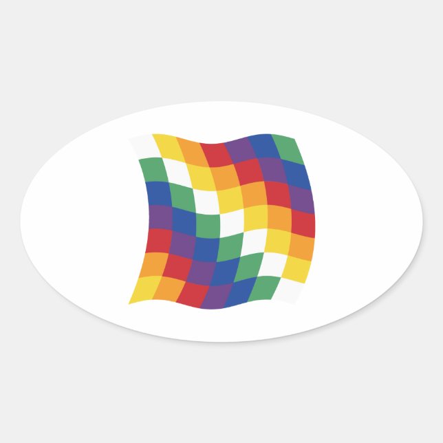 Aymara-Flag-Aufkleber Ovaler Aufkleber (Vorderseite)