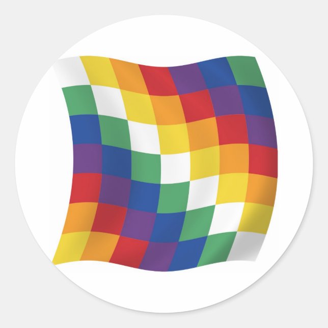 Aymara-Flag-Aufkleber Runder Aufkleber (Vorderseite)