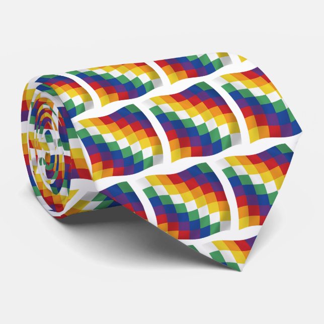Aymara-Flagge Schlips Krawatte (Gerollt)