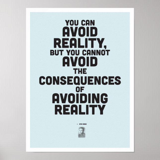 Ayn Rand Inspirational Zitat - Philosophieplakat Poster (Vorne)