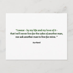 Ayn Rand Quote Postkarte