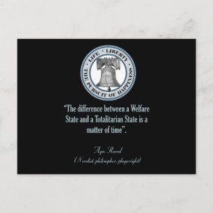 Ayn Rand Quote (Totalitarismus) Postkarte