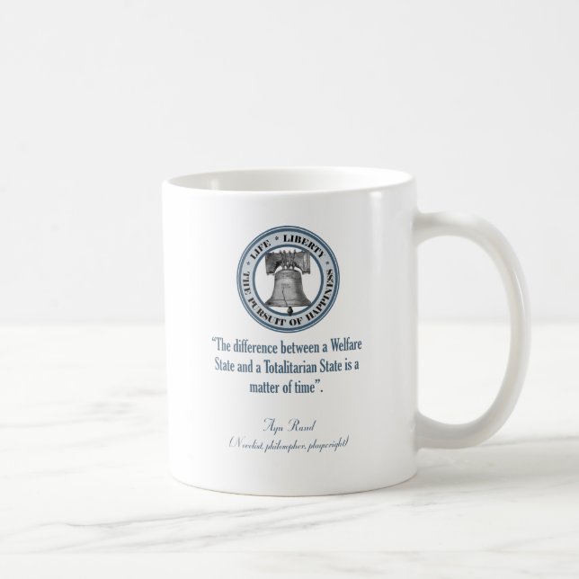 Ayn Rand Quote (Totalitarismus) Tasse (Rechts)