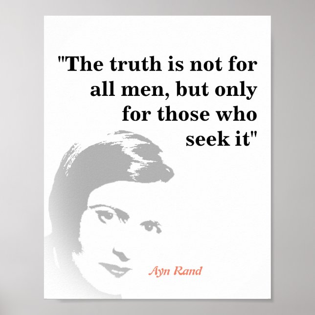 Ayn Rand zitiert die Wahrheit Poster (Vorne)