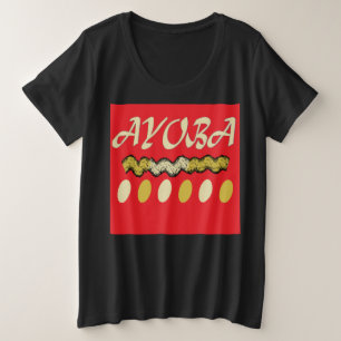 Ayoba afrikanisches Design hell rot und Senf Große Größe T-Shirt