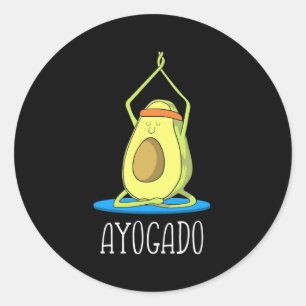 Ayogado Avocado Yoga Lover Runder Aufkleber