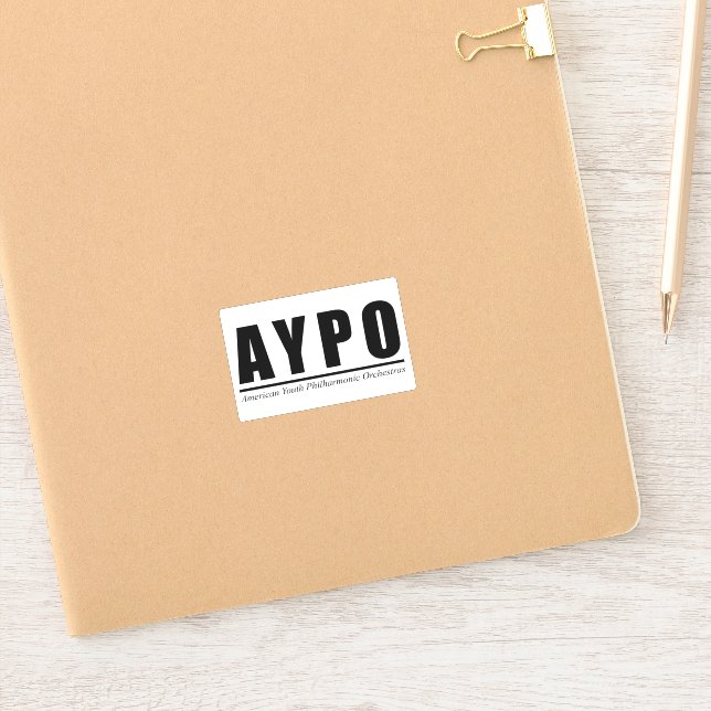 AYPO Black Logo Weißer Hintergrund Aufkleber (Notizbuch)