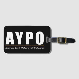 AYPO Gepäckmarke Schwarz-Weiß-Logo Gepäckanhänger