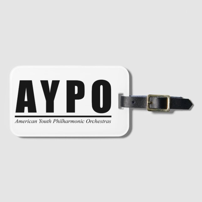 AYPO-Logo (Schwarz) Gepäckmarke Gepäckanhänger (Vorderseite (Horizontal))