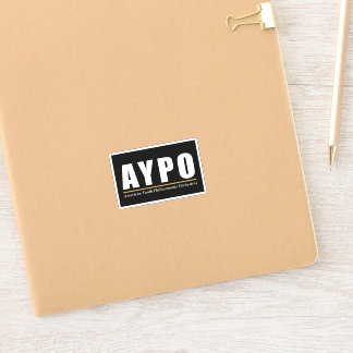 AYPO White Logo Schwarzer Hintergrund Aufkleber