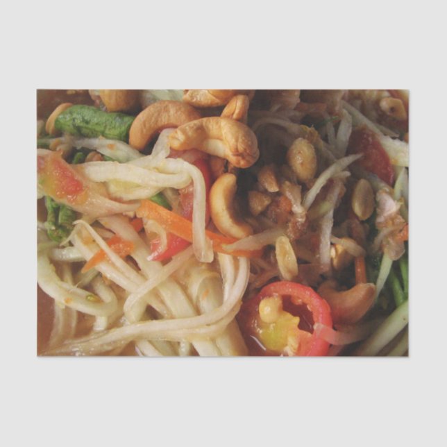 Ayutthaya Spicy Papaya Salad [Som Tam] mit Cashew Seidenpapier (Vorderseite)