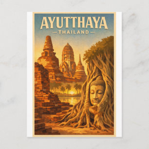 Ayutthaya, Thailand, in einem zeitlosen Retro-Stil Postkarte