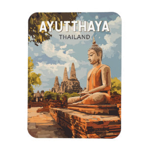Ayutthaya Thailand Reise Kunst Vintage Magnet