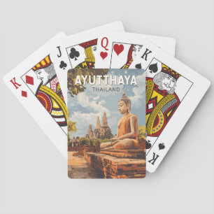 Ayutthaya Thailand Reise Kunst Vintage Spielkarten