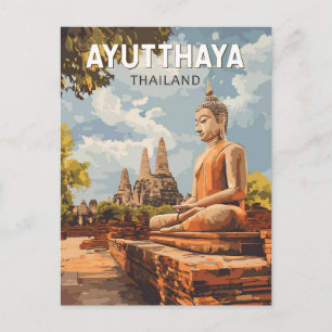 Ayutthaya Thailand Reisen Kunst Vintag Postkarte