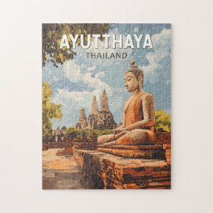 Ayutthaya Thailand Reisen Kunst Vintag Puzzle