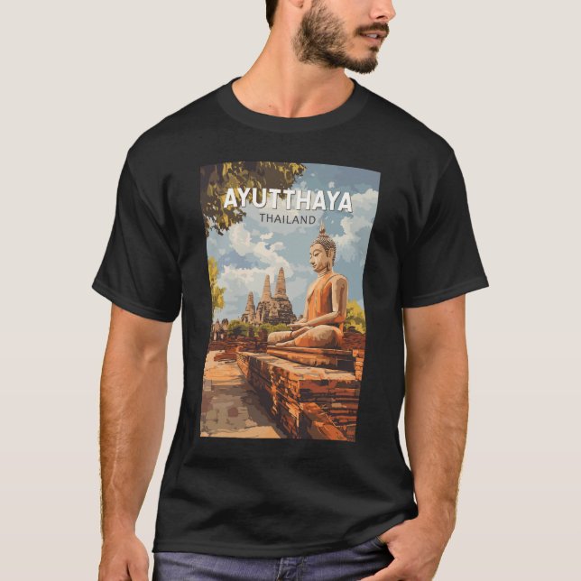 Ayutthaya Thailand Reisen Kunst Vintag T-Shirt (Vorderseite)