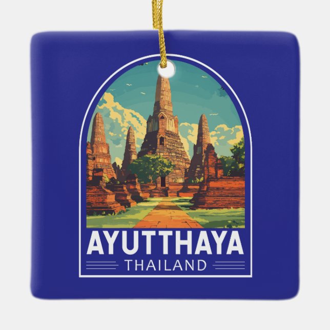 Ayutthaya Thailand Reisetischler Keramikornament (Vorderseite)