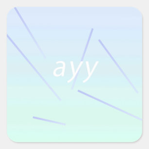 ayy quadratischer aufkleber