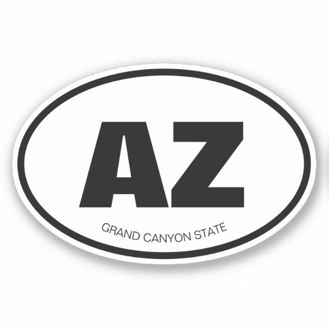 AZ - Abkürzung für Arizona Staat oval Vinyl Aufkle Aufkleber (Vorderseite)