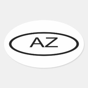 AZ Arizona Euro Style Oval Sticker