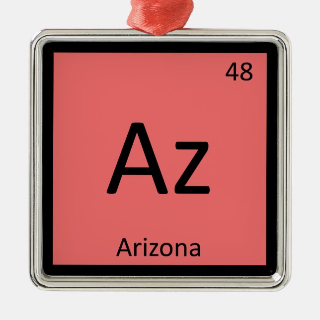 Az - Arizona-Staats-Chemie-periodische Silbernes Ornament (Vorne)