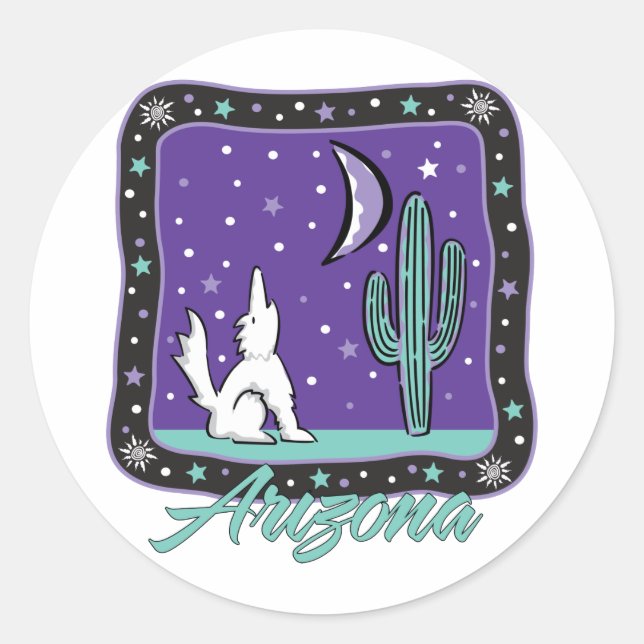 AZ-Coyote Runder Aufkleber (Vorderseite)