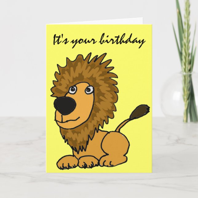 AZ- Funny Lion Birthday Card Karte (Vorderseite)
