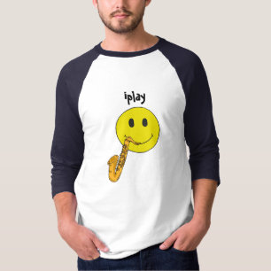AZ- iplay lustiges Gesichtsaxophone-Shirt T-Shirt