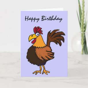 AZ- Rooster Happy Birthday Card Karte