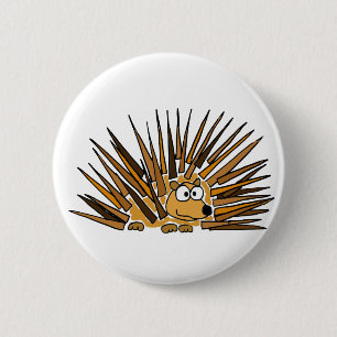 AZ-, Stachelschwein-Kunst-Cartoon Button