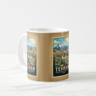 Azadi-Turm & Alborz-Gebirge Iran Reiseplakat Kaffeetasse