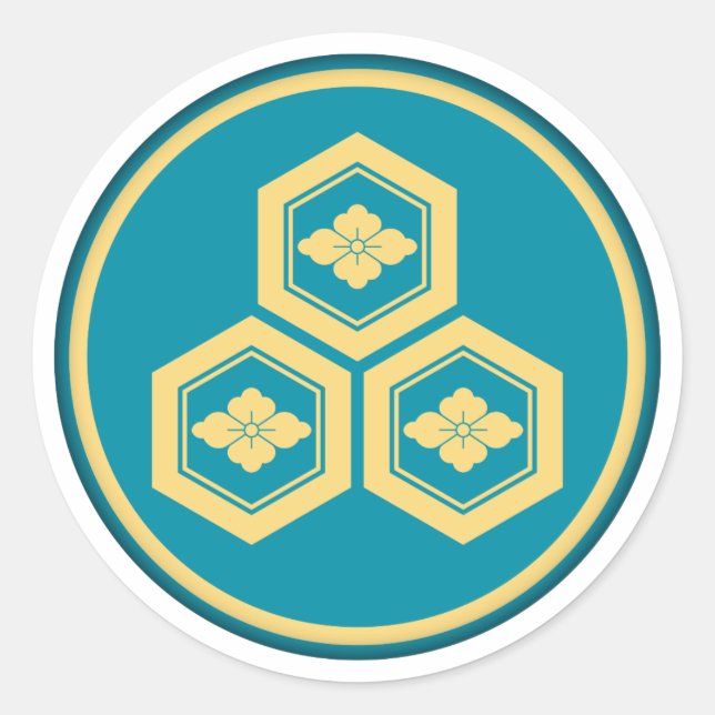 Azai Clan Kamon Runder Aufkleber (Vorderseite)