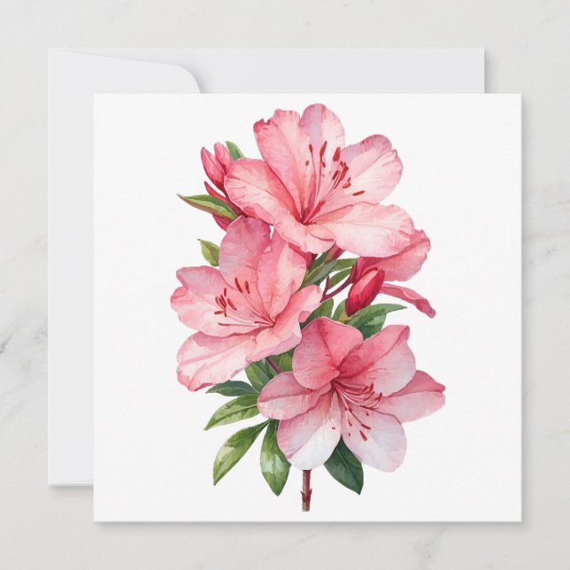 Azalea Blume Aquarellmalerei (Vorderseite)