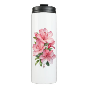 Azalea Blume Aquarellmalerei Thermosbecher