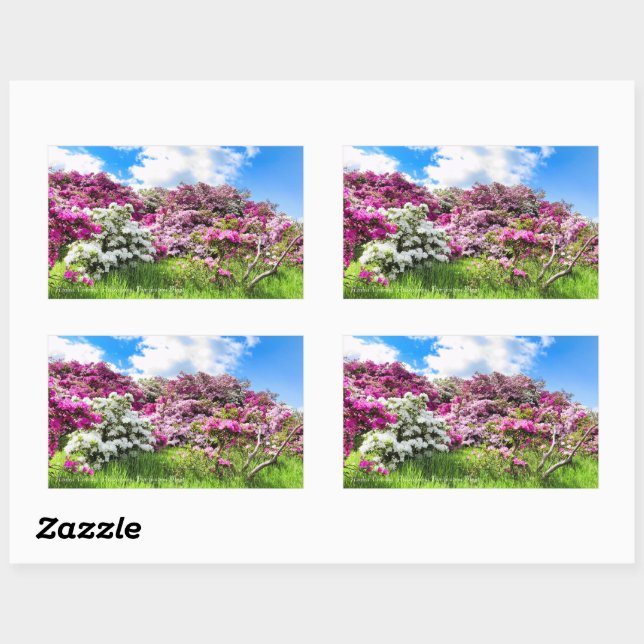 Azalea Viewing [Rectangular Seal] Rechteckiger Aufkleber (Blatt)