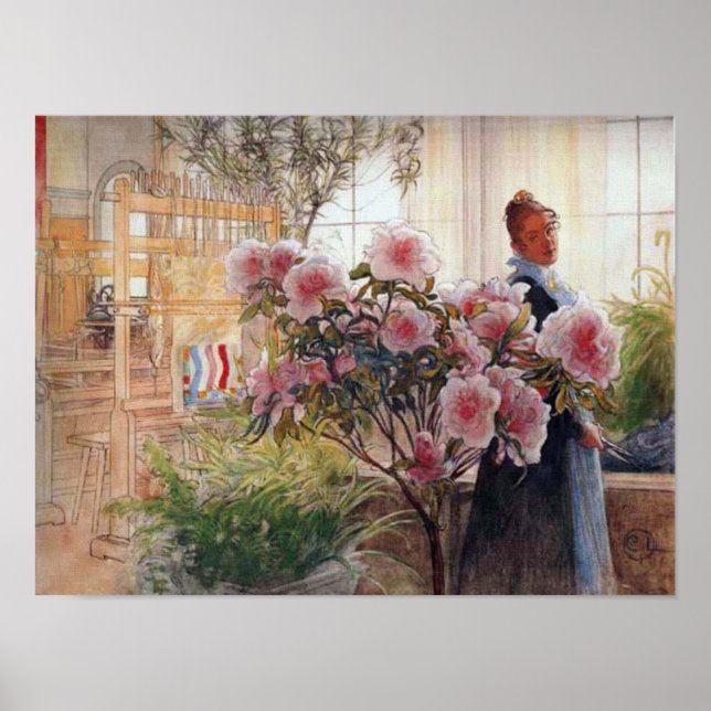 Azaleas von Carl Larsson Poster (Vorne)